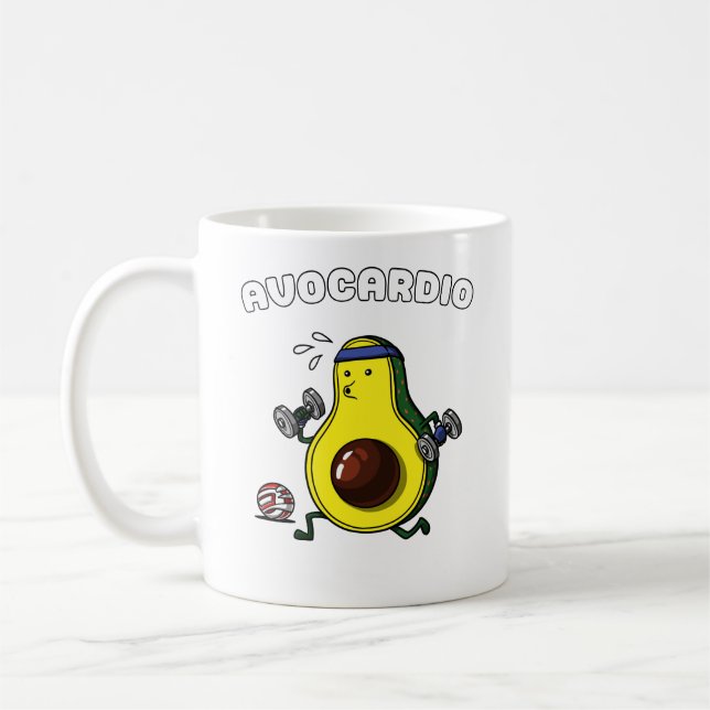 Avocado Vegan Fitness Cardio Workout Exercise Kaffemugg (Vänster)