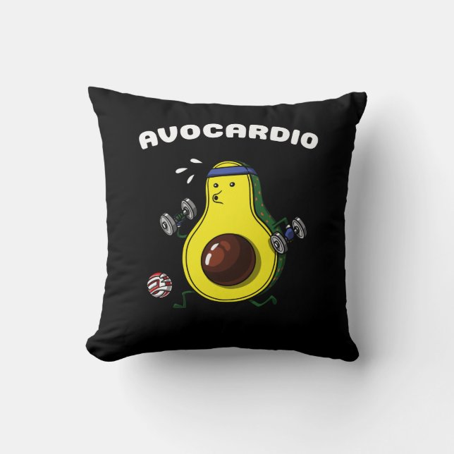 Avocado Vegan Fitness Cardio Workout Exercise Kudde (Framsida)