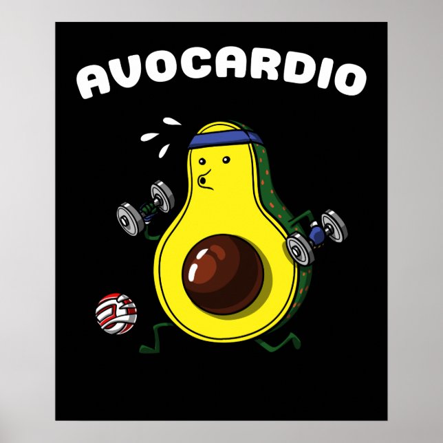 Avocado Vegan Fitness Cardio Workout Exercise Poster (Framsidan)