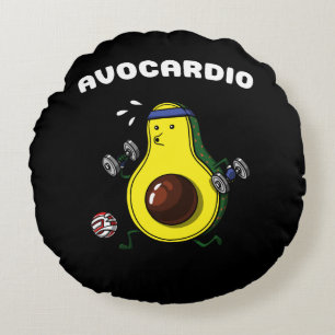 Avocado Vegan Fitness Cardio Workout Exercise Rund Kudde