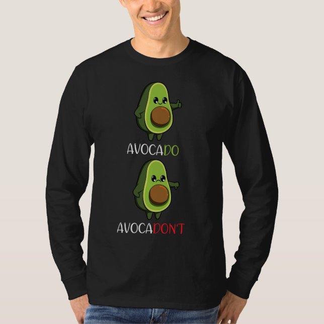 Avocado Vegan Vegetables Fruit Motivation T Shirt (Framsida)