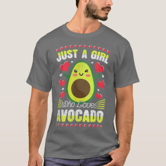 Avocado Vegan Vegetarian Bara en flicka som Kärlek T Shirt