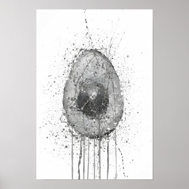Avocado Vegetable Grey Poster (Framsidan)