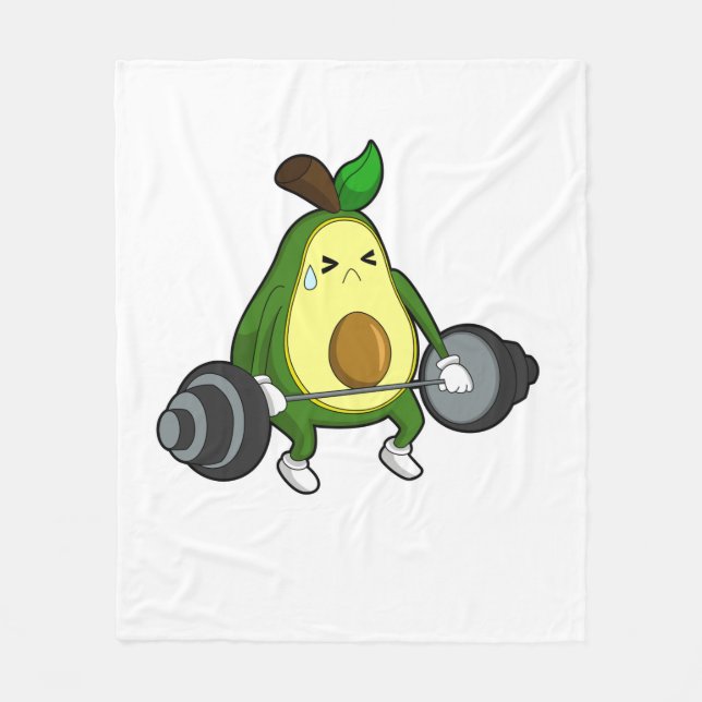 Avocado vid Fitness med Barbell Fleecefilt (Framsidan)