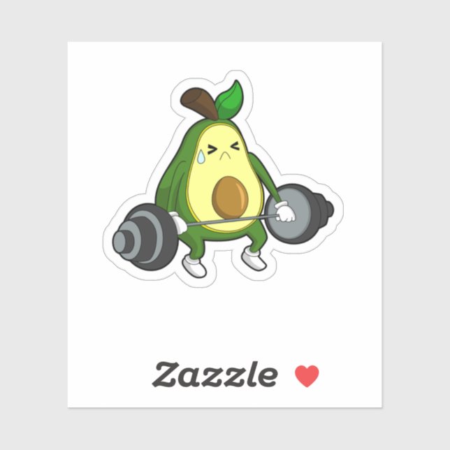 Avocado vid Fitness med Barbell Klistermärken (Ark)