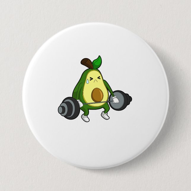 Avocado vid Fitness med Barbell Knapp (Framsida)