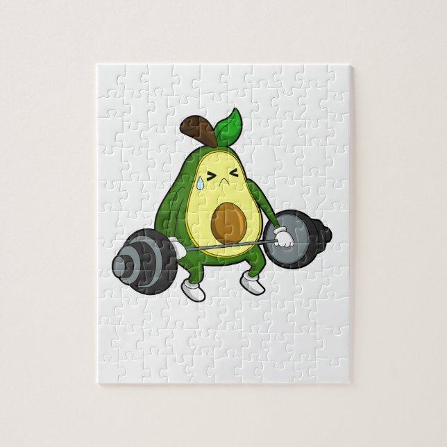 Avocado vid Fitness med Barbell Pussel (Vertikal)