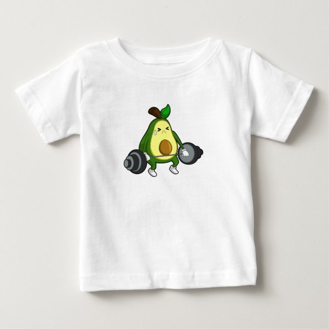 Avocado vid Fitness med Barbell T Shirt (Framsida)