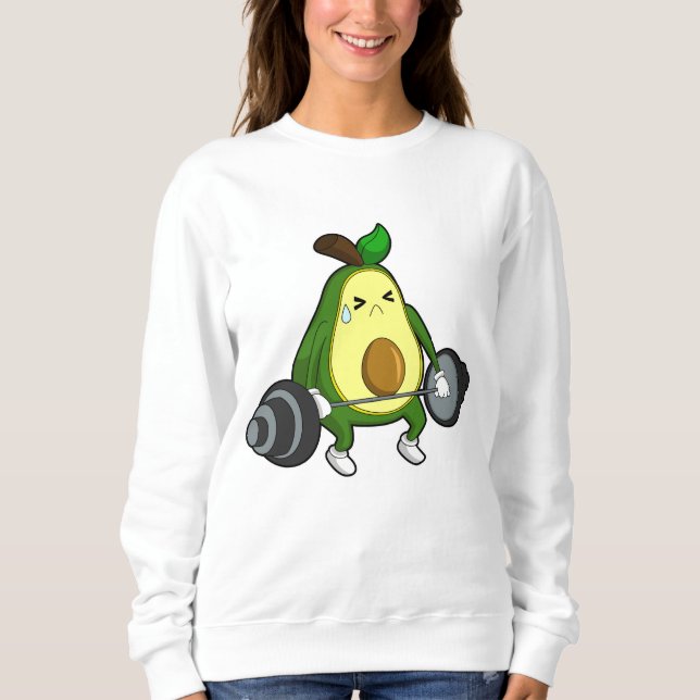 Avocado vid Fitness med Barbell T Shirt (Framsida)