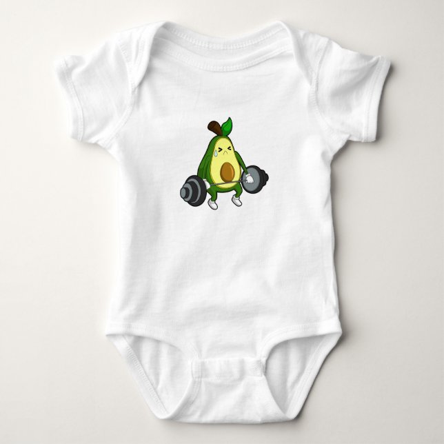 Avocado vid Fitness med Barbell T Shirt (Framsida)