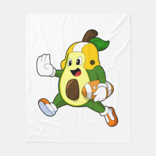 Avocado vid fotbollsportar fleecefilt