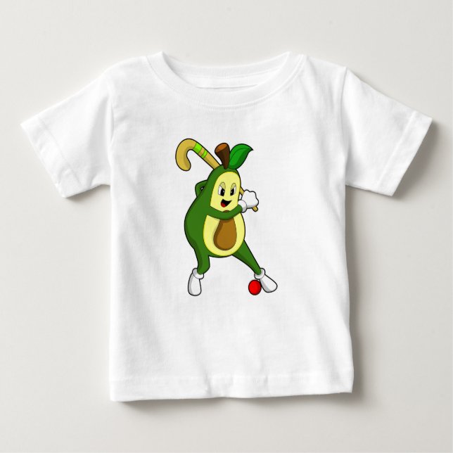Avocado vid Hockey med Hockey fladdermus T Shirt (Framsida)