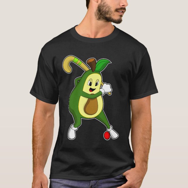 Avocado vid Hockey med Hockey fladdermus T Shirt (Framsida)