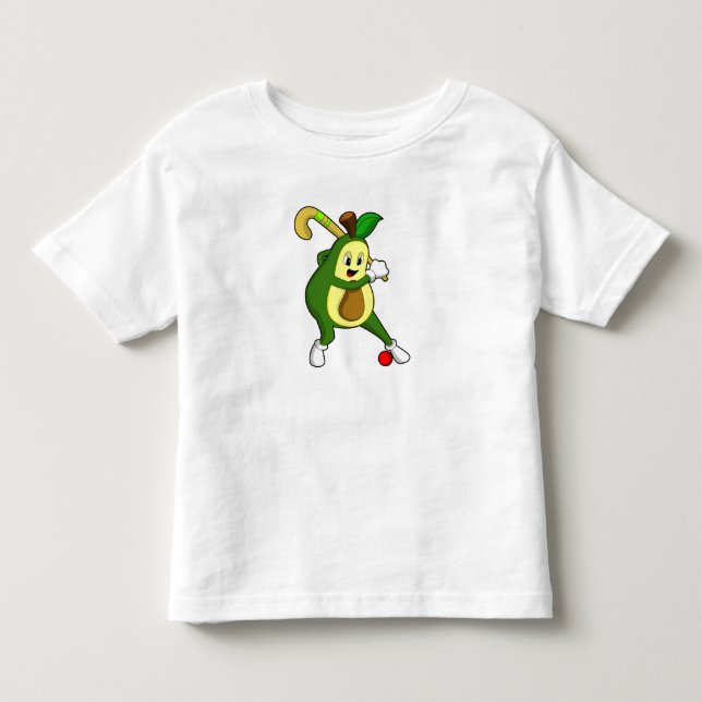 Avocado vid Hockey med Hockey fladdermus T Shirt (Framsida)