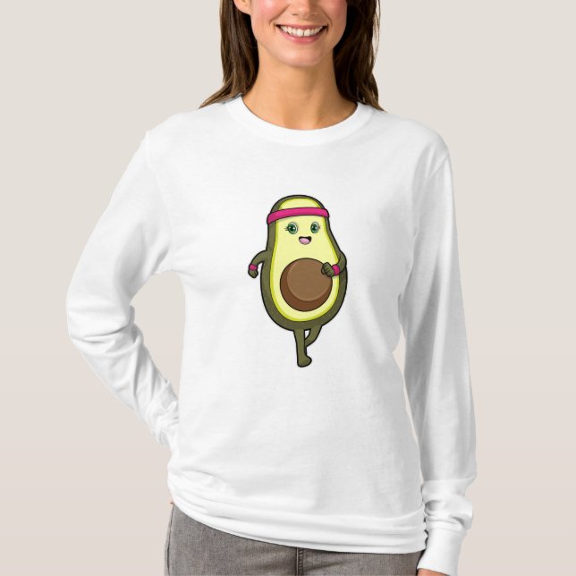 Avocado vid Joggning med Headband T Shirt (Framsida)