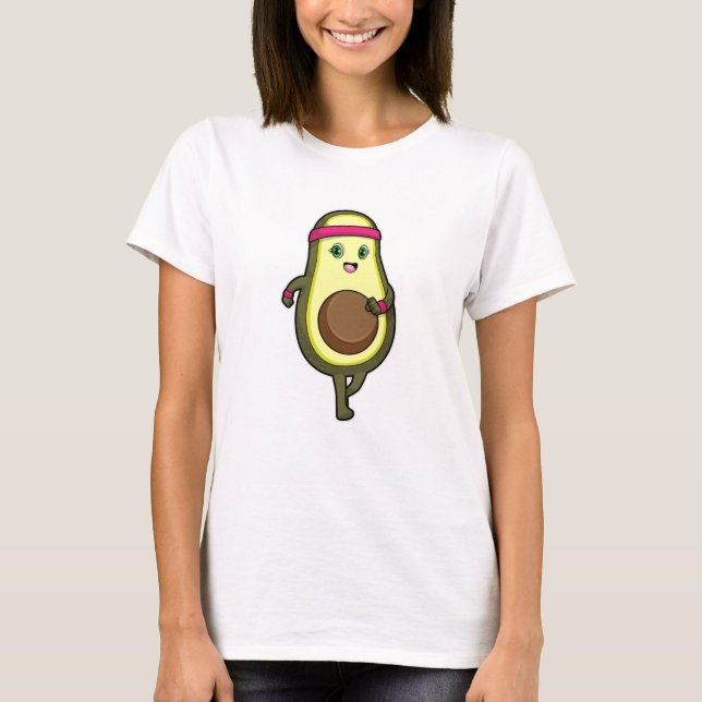 Avocado vid Joggning med Headband T Shirt (Framsida)