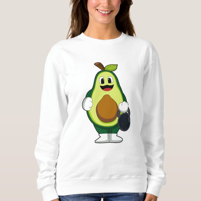 Avocado vid styrkeutbildning med Dumbbells T Shirt (Framsida)