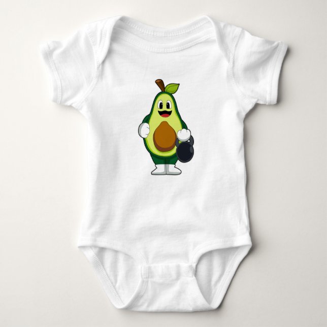 Avocado vid styrkeutbildning med Dumbbells T Shirt (Framsida)