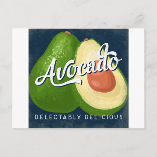 Avocado Vintage Fruit Label Retro Vykort