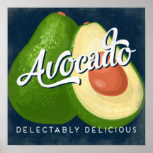 Avocado Vintage Frukt Label Vegetable Poster
