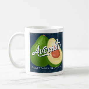 Avocado Vintage Fruktetikett Retro Kaffemugg