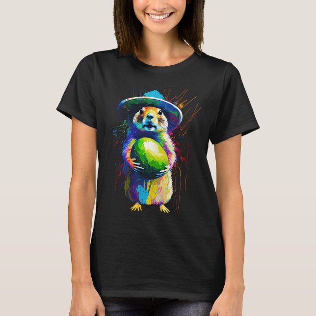 Avocado with Mexican Prairie dog Cinco de mayo T Shirt (Framsida)