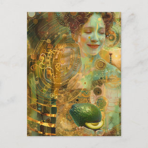 Avocado Woman Collage Vykort