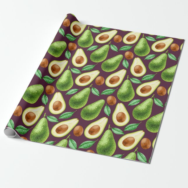 Avocado Wrapping Papper Presentpapper (Utrullad)