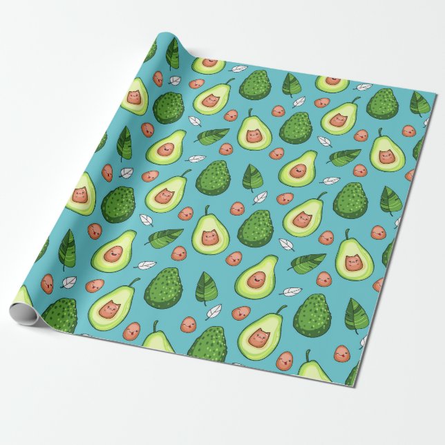 Avocado Wrapping Papper Presentpapper (Utrullad)