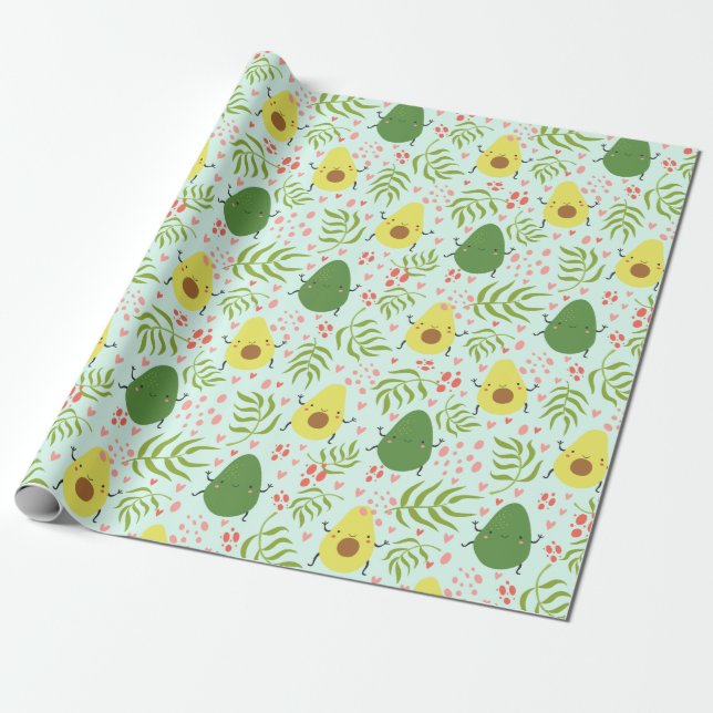 Avocado Wrapping Papper Presentpapper (Utrullad)