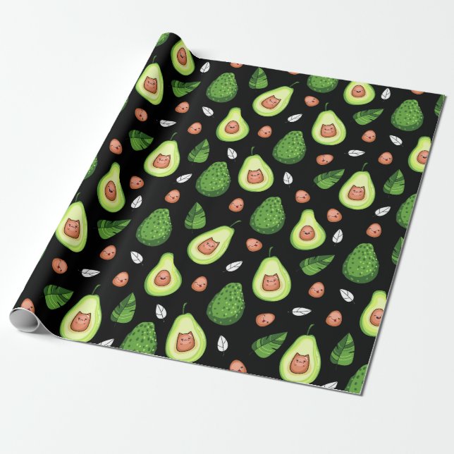 Avocado Wrapping Papper Presentpapper (Utrullad)