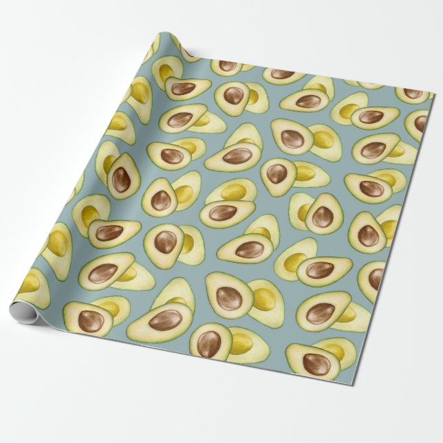 Avocado Wrapping Papper Presentpapper (Utrullad)