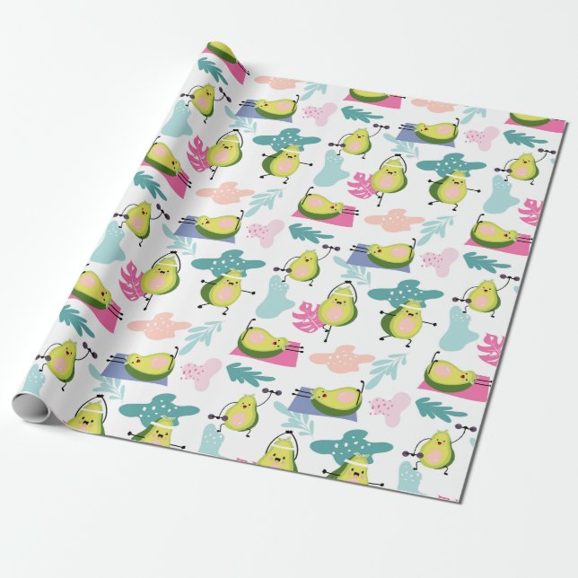 Avocado Wrapping Papper Presentpapper (Utrullad)