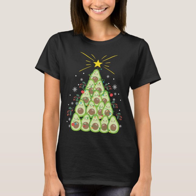 Avocado Xmas Tree Holiday  Avocado  Christmas T Shirt (Framsida)