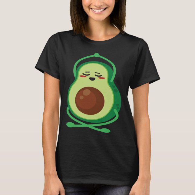Avocado Yoga Cute Meditation Workout Exercise Vega T Shirt (Framsida)