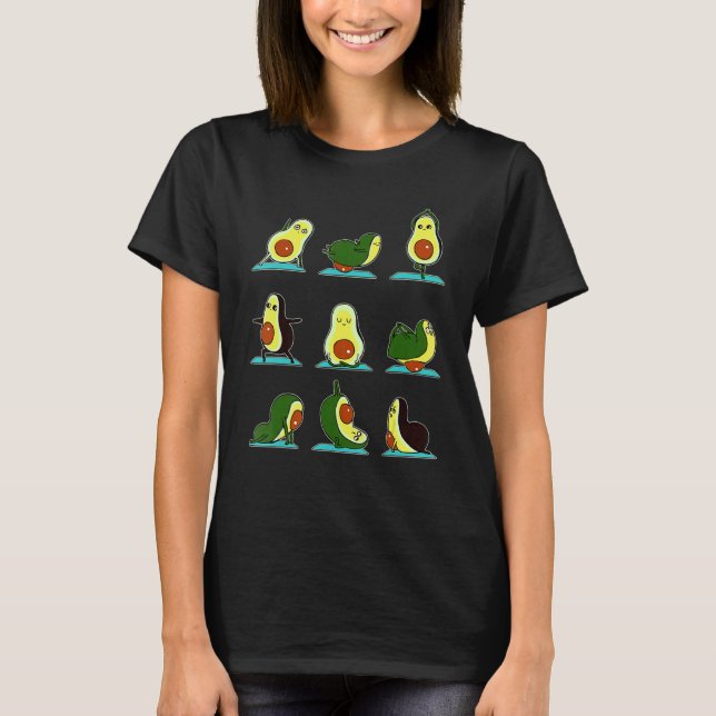 Avocado Yoga Fitness Exercising Gym Avocado Drinke T Shirt (Framsida)