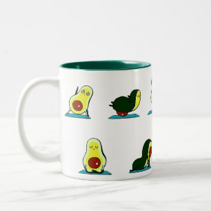 Avocado Yoga. Komiskt, roligt, söt Två-Tonad Mugg