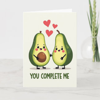 Avocado You Complete Me Love Card Kort