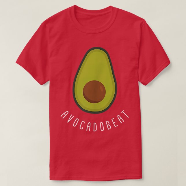 Avocadobeat Funny Vegan Avocado Heart  T Shirt (Design framsida)