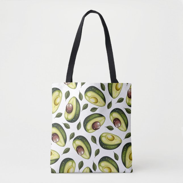 Avocadoe Mönster Grönt Tygkasse (Framsida)
