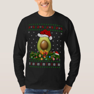 Avocados Fruit Älskare Julafton Santa Hat Ugly Avo T Shirt