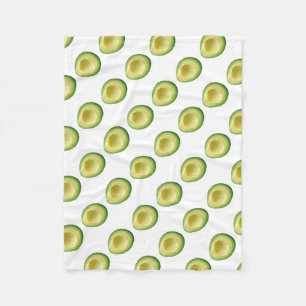 Avocados Grönt White Mönster Yum 4 Amy Fleecefilt