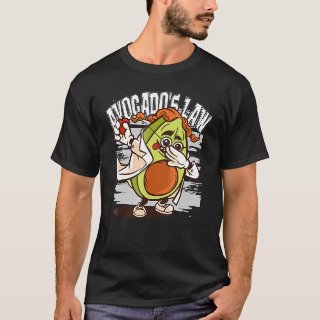 Avocado's Law Crazy Dabbing Scientist Avogadro Go T Shirt (Framsida)