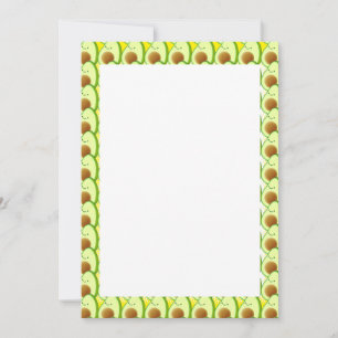Avocadoteckning kant tomt anpassat text inbjudningar
