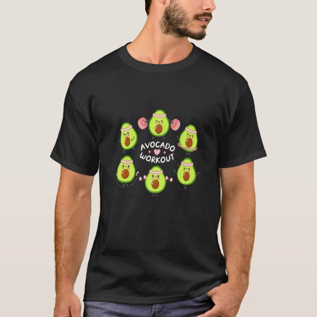 Avocardio Avocado Gym Fitness Vegetarian Food Ci T Shirt (Framsida)