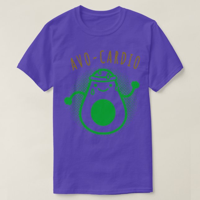 AvoCardio Black Funny Gym T Shirt (Design framsida)