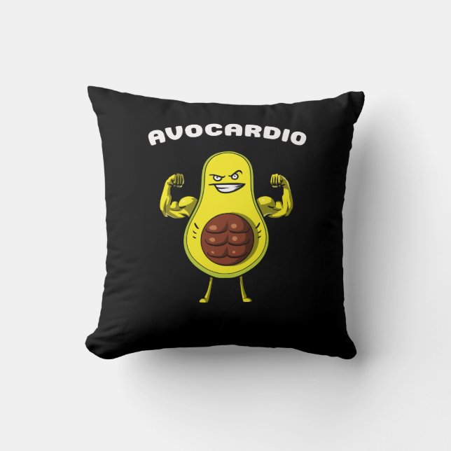 Avocardio Fitness Avocado Funny Vegan Workout Joke Kudde (Framsida)