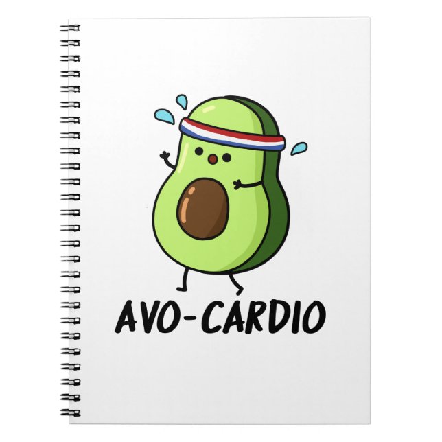 Avocardio Funny Excercise Avocado Pun Anteckningsbok (Framsidan)