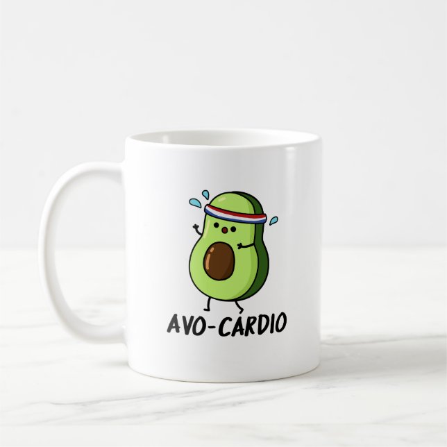 Avocardio Funny Excercise Avocado Pun Kaffemugg (Vänster)