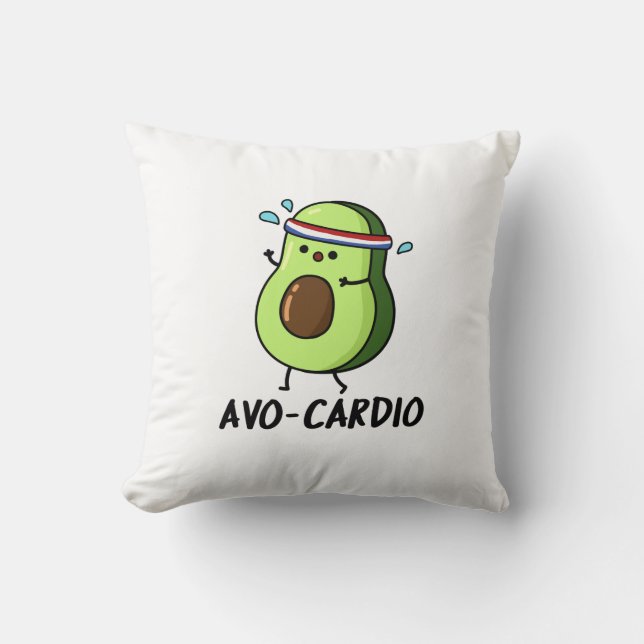 Avocardio Funny Excercise Avocado Pun Kudde (Framsida)